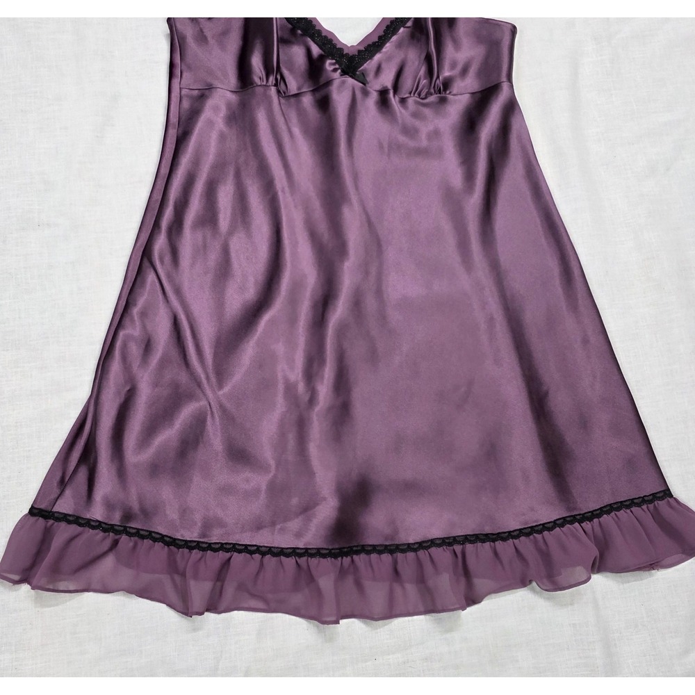 Whimsigoth Chemise Apt. 9 Intimates Womens Large Purple Satin Lace Nightgown Y2k - Picture 3 of 10